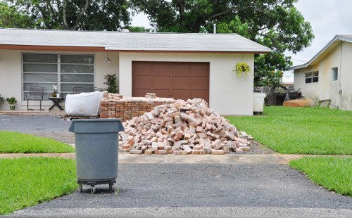 Professional waste removal team at work