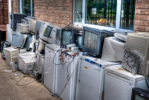 Professional waste clearance team at work